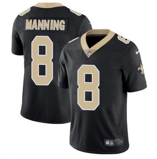 Men's New Orleans Saints Saints #8 Archie Manning 2021 Black Vapor Untouchable Limited Stitched Jersey